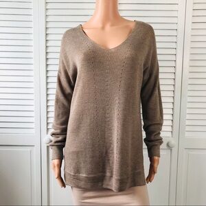 FATE Brown Small Joy V-Neck Pullover Sweater Size Medium